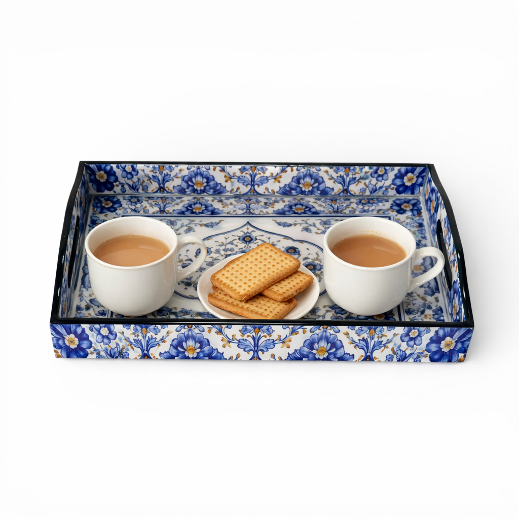 Blue Pottery Serving Tray