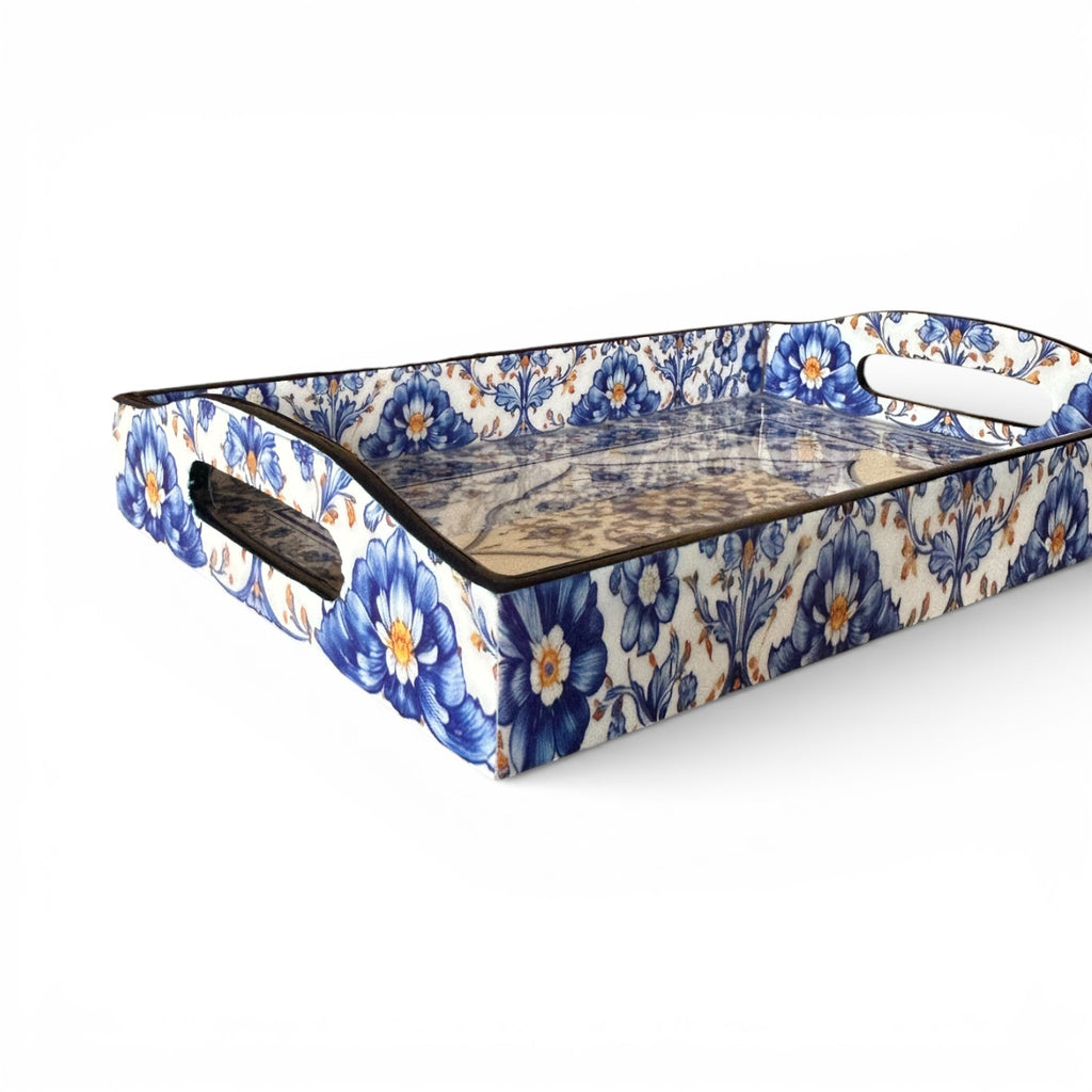 Blue Pottery Serving Tray