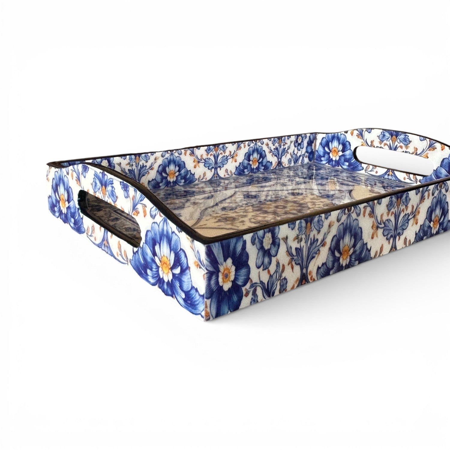 Blue Pottery Serving Tray