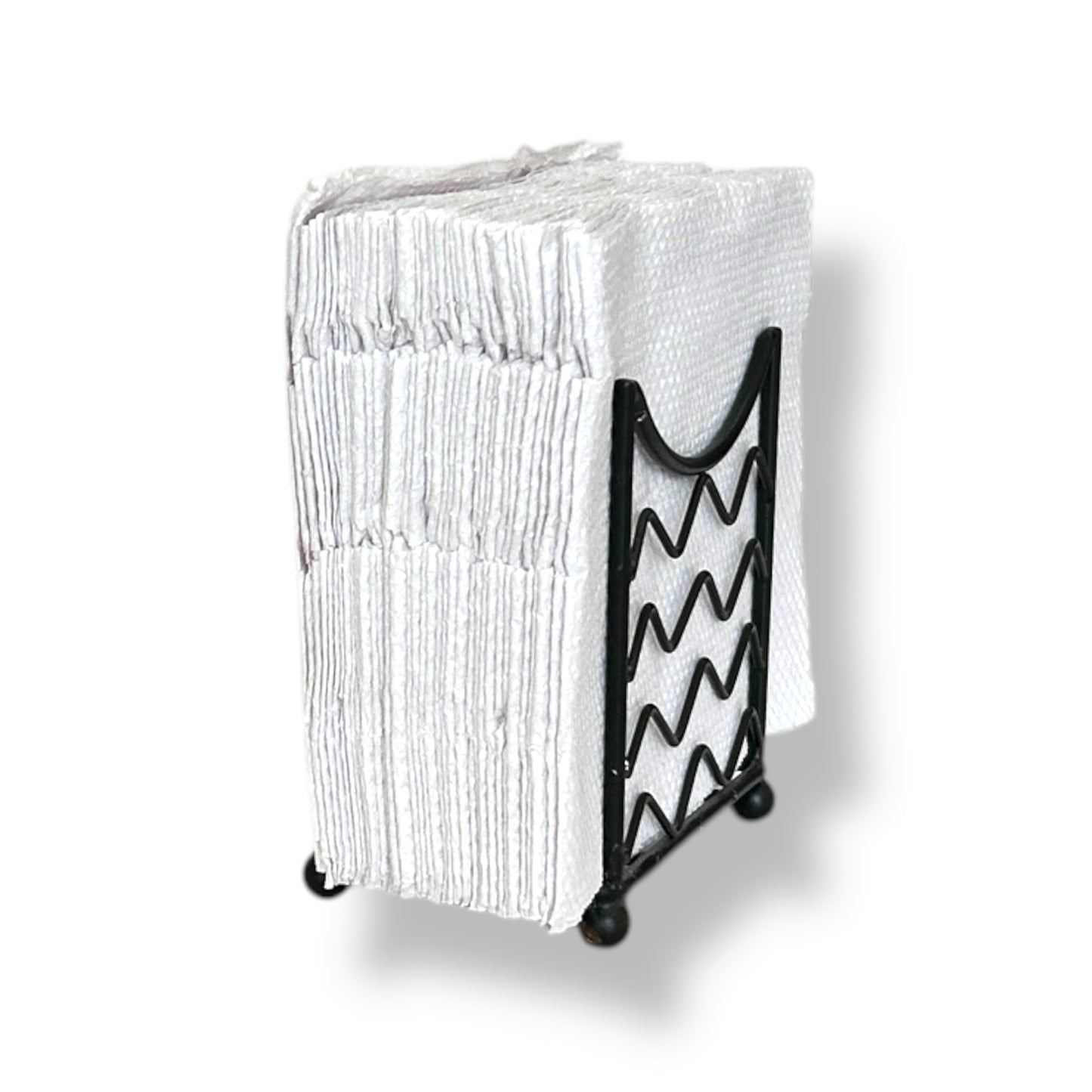 Modern Iron Wire Napkin Holder – Black Powder Coated Metal Tissue Stand for Dining Table, Kitchen & Office